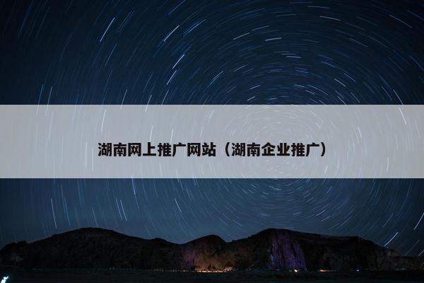 湖南网上推广网站（湖南企业推广）