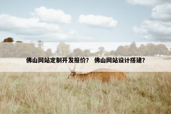 佛山网站定制开发报价？ 佛山网站设计搭建？