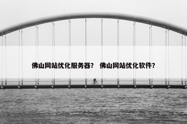 佛山网站优化服务器？ 佛山网站优化软件？