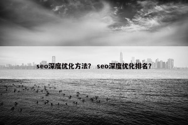 seo深度优化方法？ seo深度优化排名？