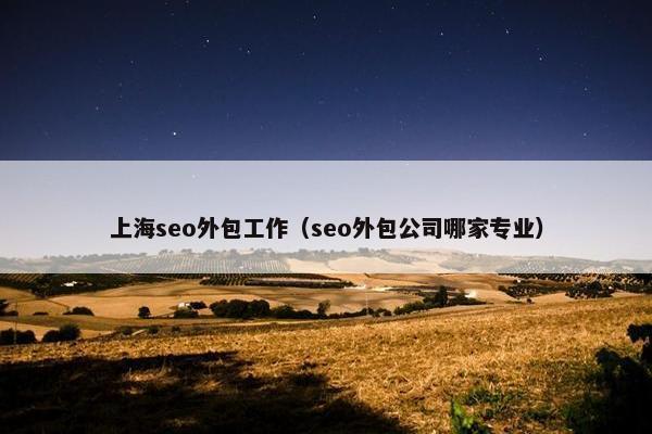 上海seo外包工作(seo外包公司哪家专业) 上海seo外包工作(seo外包公司哪家专业)