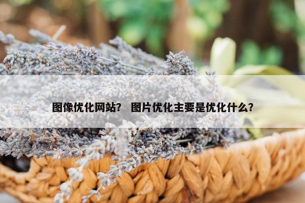 图像优化网站？ 图片优化主要是优化什么？