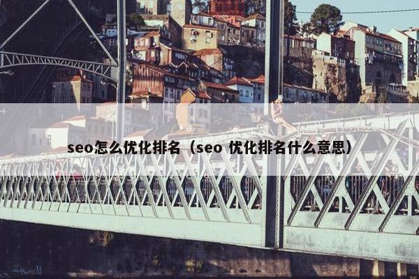 seo怎么优化排名(seo 优化排名什么意思) seo怎么优化排名(seo 优化排名什么意思)