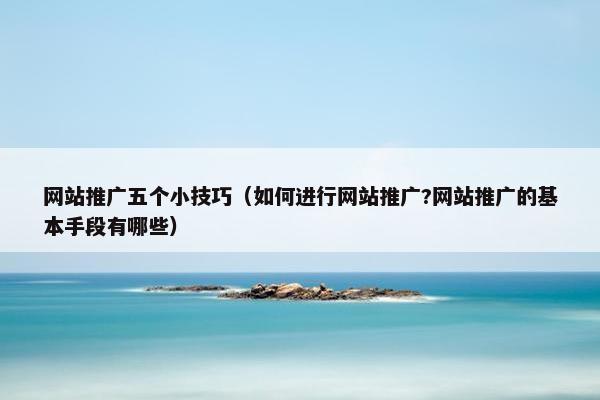 网站推广五个小技巧（如何进行网站推广?网站推广的基本手段有哪些）