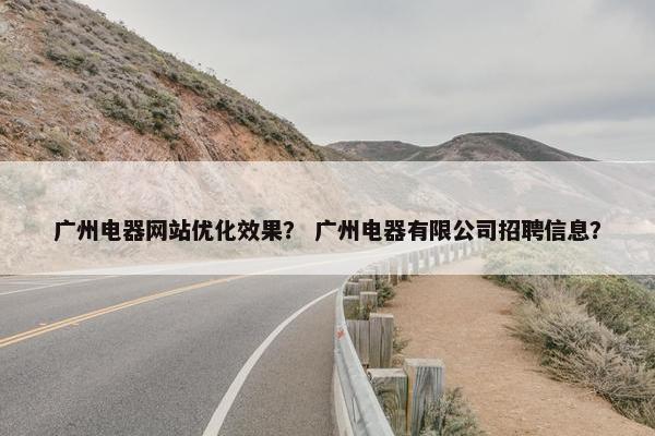 广州电器网站优化效果？ 广州电器有限公司招聘信息？