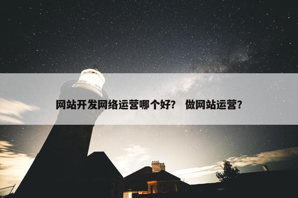 网站开发网络运营哪个好？ 做网站运营？