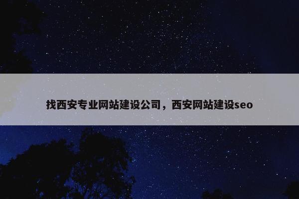 找西安专业网站建设公司，西安网站建设seo