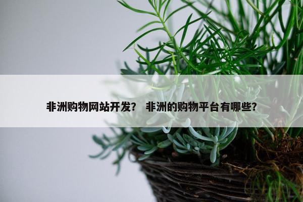非洲购物网站开发？ 非洲的购物平台有哪些？