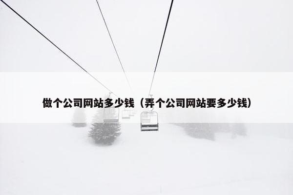 做个公司网站多少钱（弄个公司网站要多少钱）