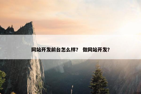 网站开发前台怎么样？ 做网站开发？