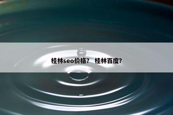 桂林seo价格？ 桂林百度？
