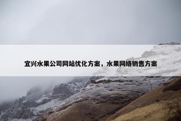 宜兴水果公司网站优化方案，水果网络销售方案