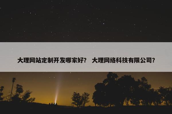 大理网站定制开发哪家好？ 大理网络科技有限公司？
