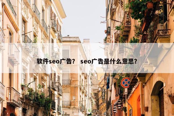 软件seo广告？ seo广告是什么意思？