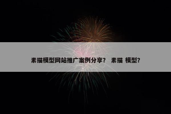 素描模型网站推广案例分享？ 素描 模型？