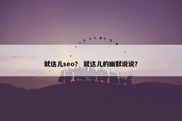 就这儿seo？ 就这儿的幽默说说？