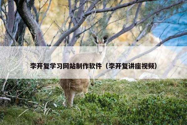 李开复学习网站制作软件（李开复讲座视频）