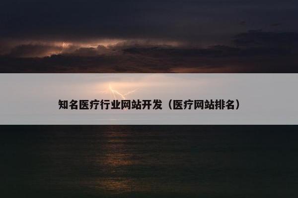 知名医疗行业网站开发（医疗网站排名）