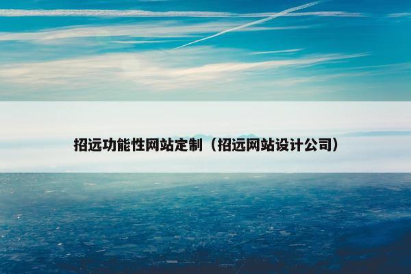 招远功能性网站定制（招远网站设计公司）
