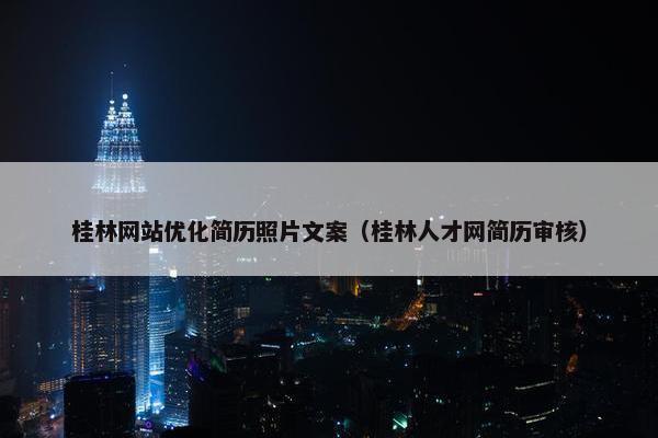 桂林网站优化简历照片文案(桂林人才网简历审核) 桂林网站优化简历照片文案(桂林人才网简历审核)