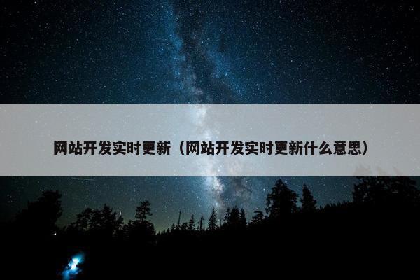 网站开发实时更新（网站开发实时更新什么意思）