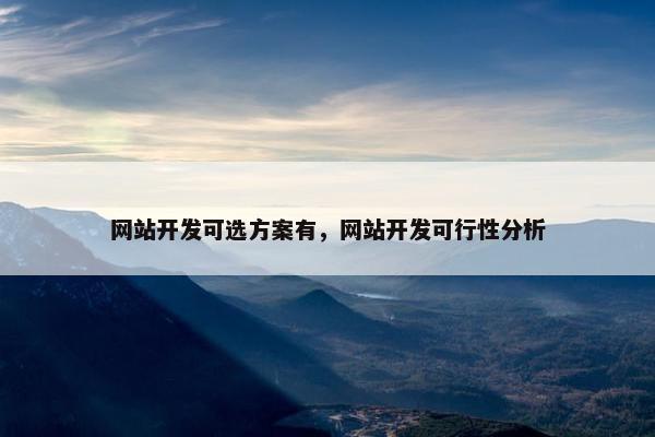网站开发可选方案有,网站开发可行性分析 网站开发可选方案有,网站开发可行性分析