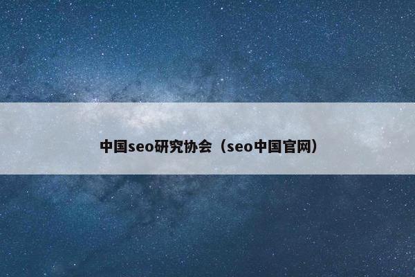 中国seo研究协会（seo中国官网）