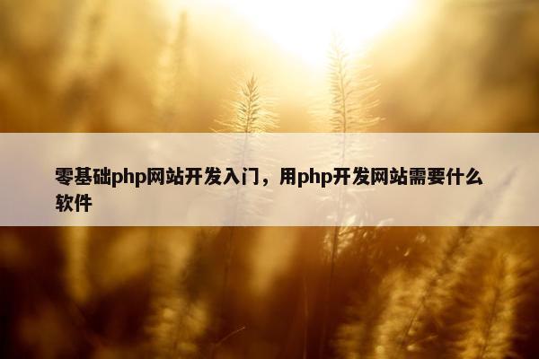 零基础php网站开发入门，用php开发网站需要什么软件