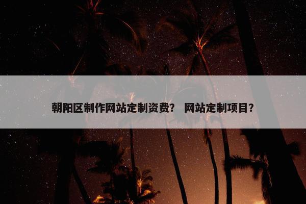 朝阳区制作网站定制资费？ 网站定制项目？
