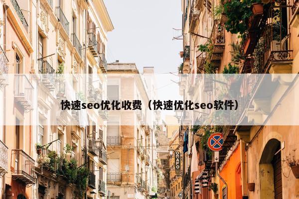快速seo优化收费（快速优化seo软件）