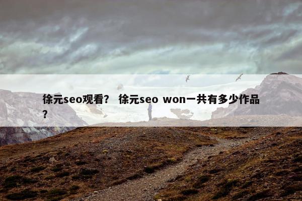 徐元seo观看？ 徐元seo won一共有多少作品？