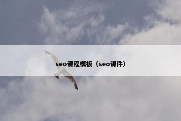 seo课程模板（seo课件）
