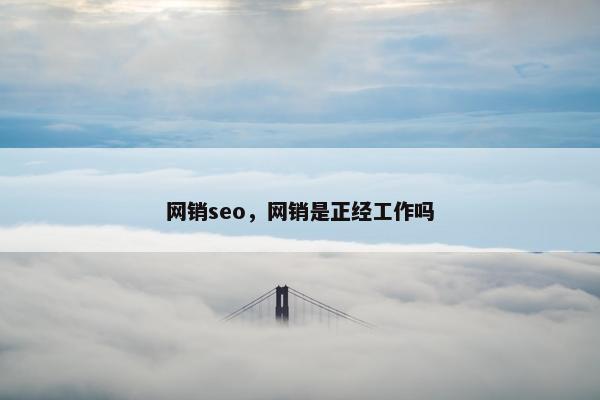 网销seo，网销是正经工作吗