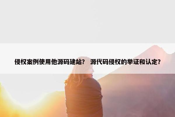 侵权案例使用他源码建站？ 源代码侵权的举证和认定？