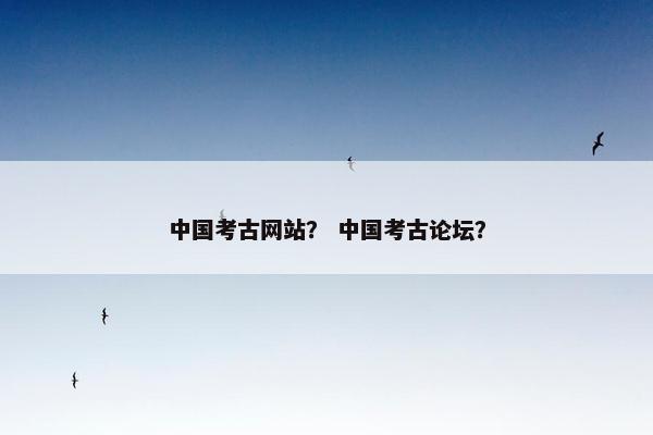 中国考古网站？ 中国考古论坛？