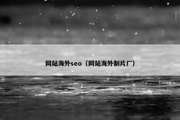 网站海外seo（网站海外制片厂）