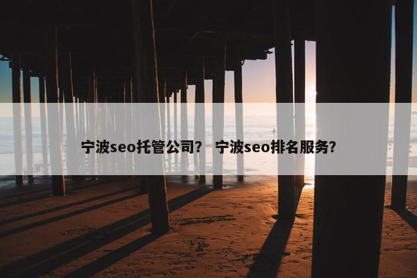 宁波seo托管公司? 宁波seo排名服务? 宁波seo托管公司? 宁波seo排名服务?
