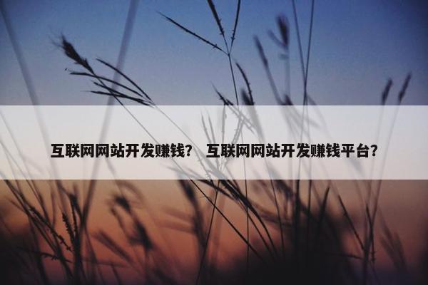 互联网网站开发赚钱？ 互联网网站开发赚钱平台？