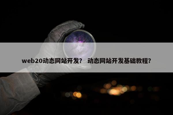 web20动态网站开发？ 动态网站开发基础教程？