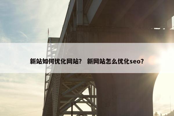 新站如何优化网站？ 新网站怎么优化seo？