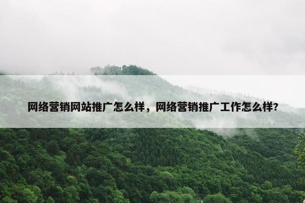 网络营销网站推广怎么样，网络营销推广工作怎么样?