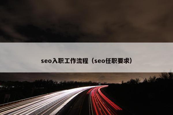 seo入职工作流程（seo任职要求）