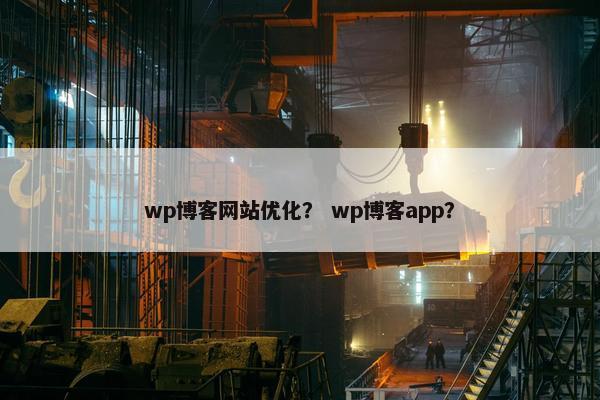 wp博客网站优化？ wp博客app？
