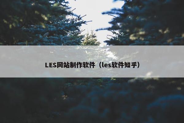 LES网站制作软件（les软件知乎）