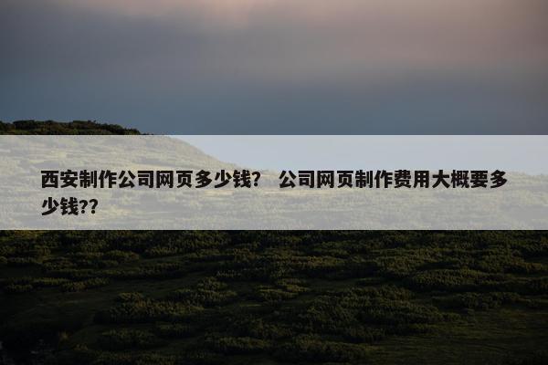 西安制作公司网页多少钱? 公司网页制作费用大概要多少钱?? 西安制作公司网页多少钱? 公司网页制作费用大概要多少钱??