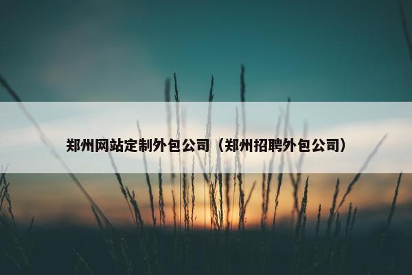 郑州网站定制外包公司（郑州招聘外包公司）