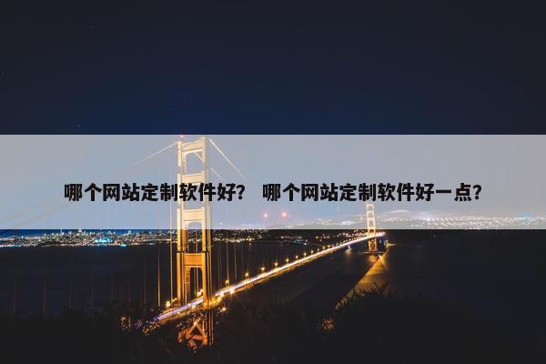 哪个网站定制软件好？ 哪个网站定制软件好一点？