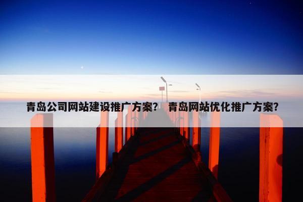 青岛公司网站建设推广方案？ 青岛网站优化推广方案？