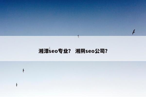 湘潭seo专业？ 湘阴seo公司？