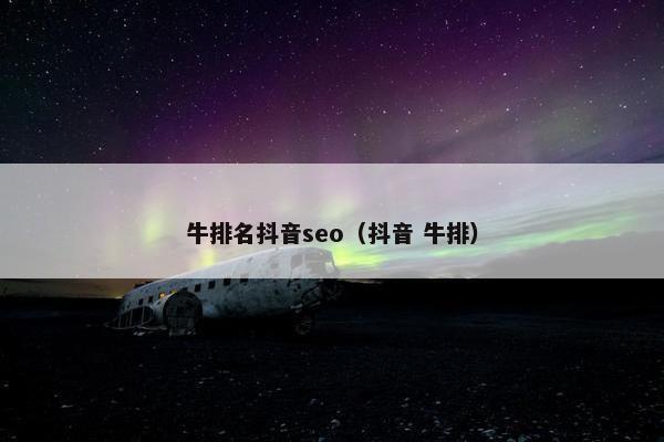 牛排名抖音seo（抖音 牛排）